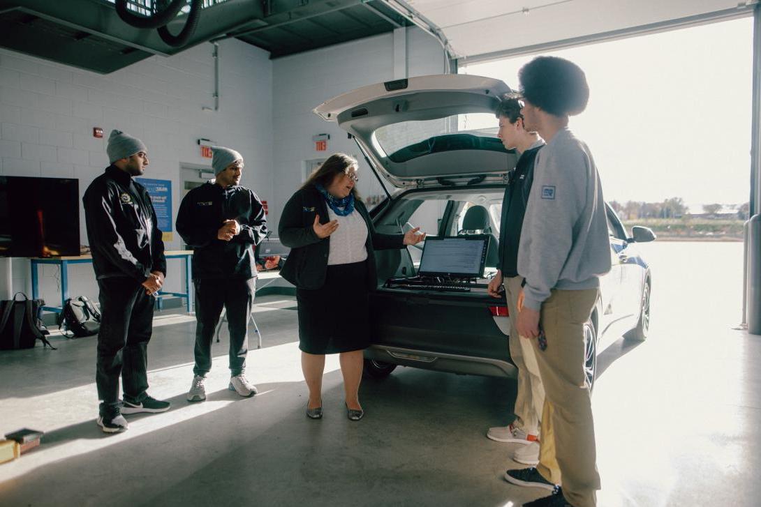 students at the mrc autonomous vehicle